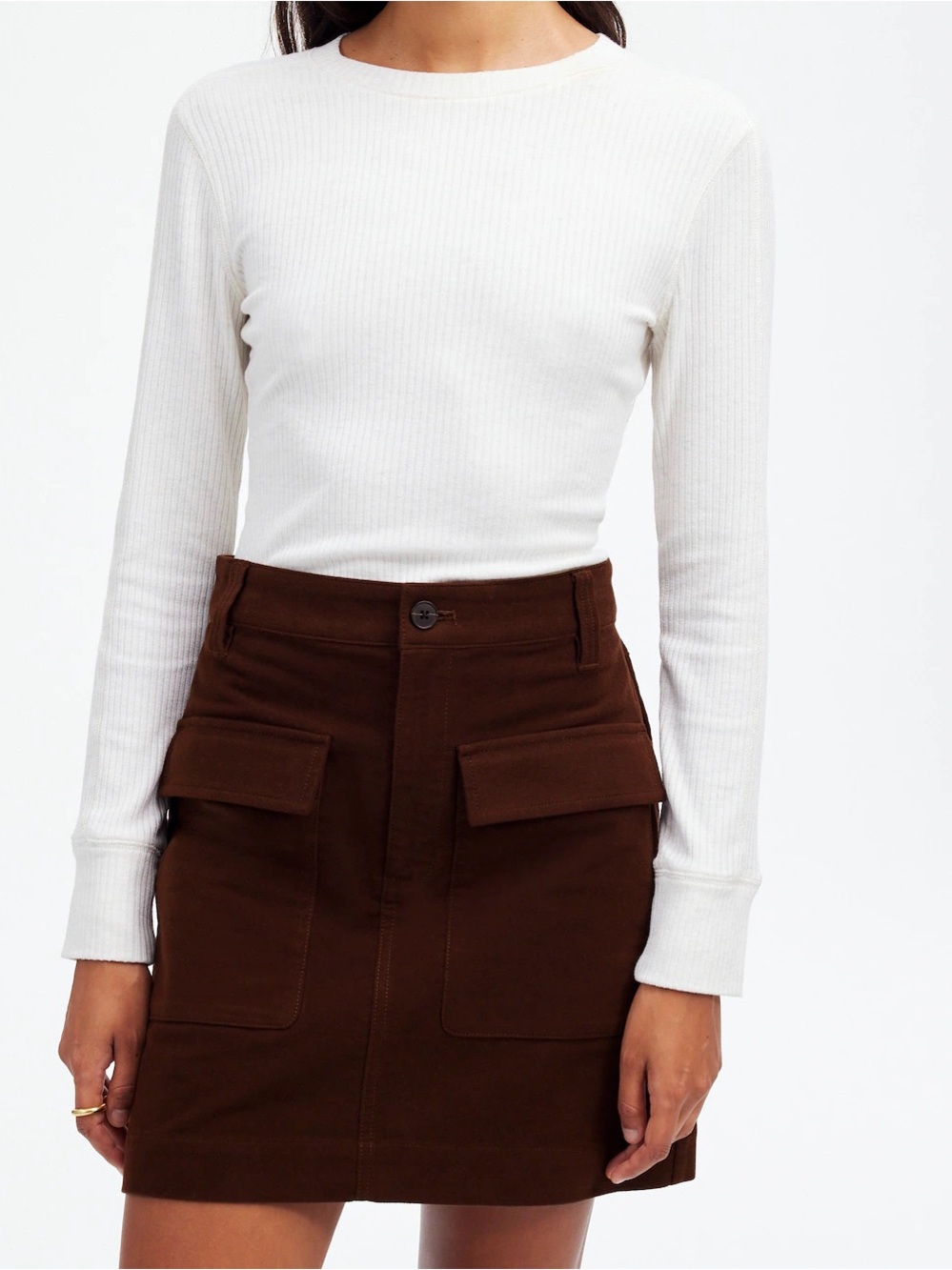 Madewell Brown Utility Mini Skirt Moleskin Women’s Size 2